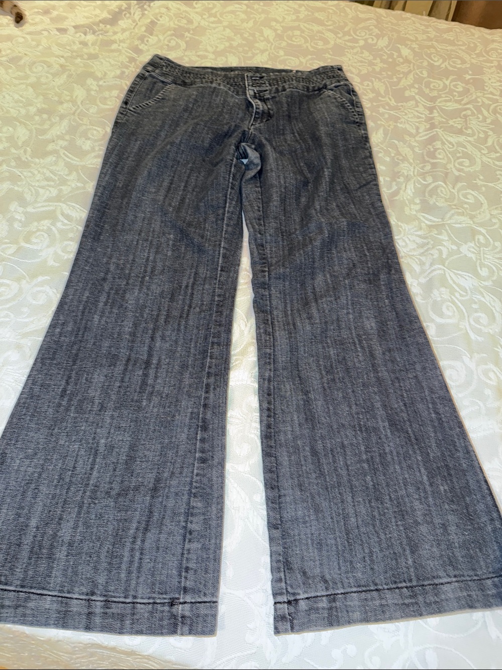 Maurices Black-Gray Wide Leg Jeans